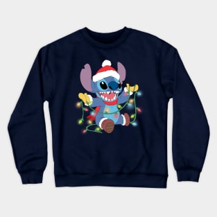 Stitch and Christmas light Crewneck Sweatshirt